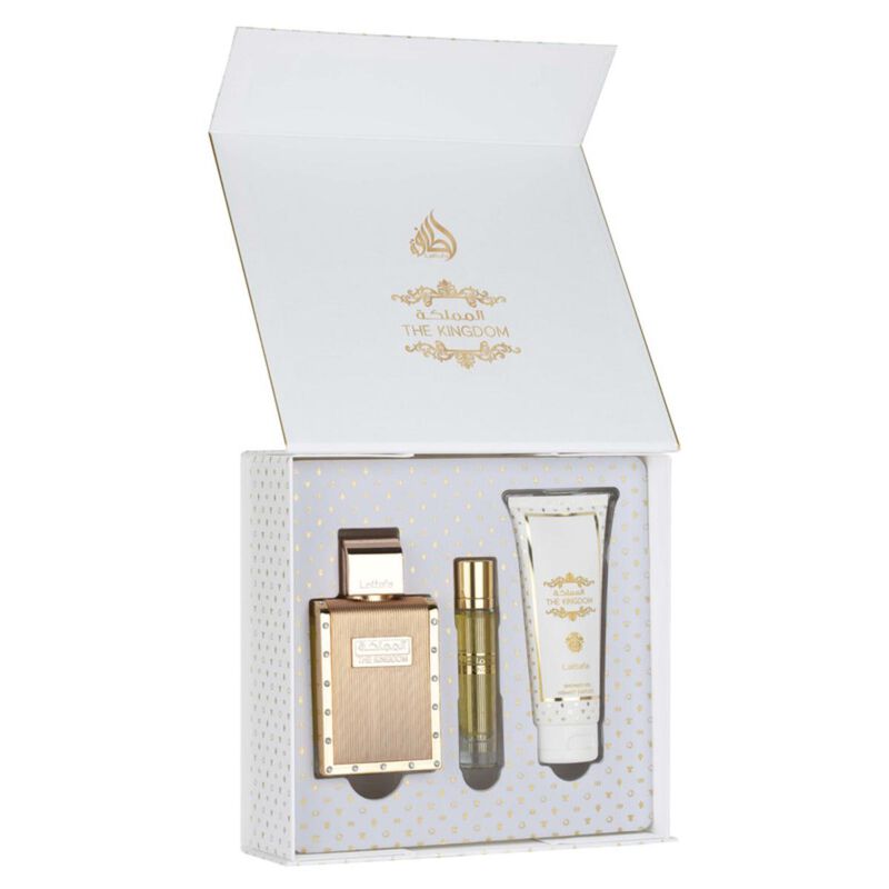 lattafa giftset kingdom men  shower gel