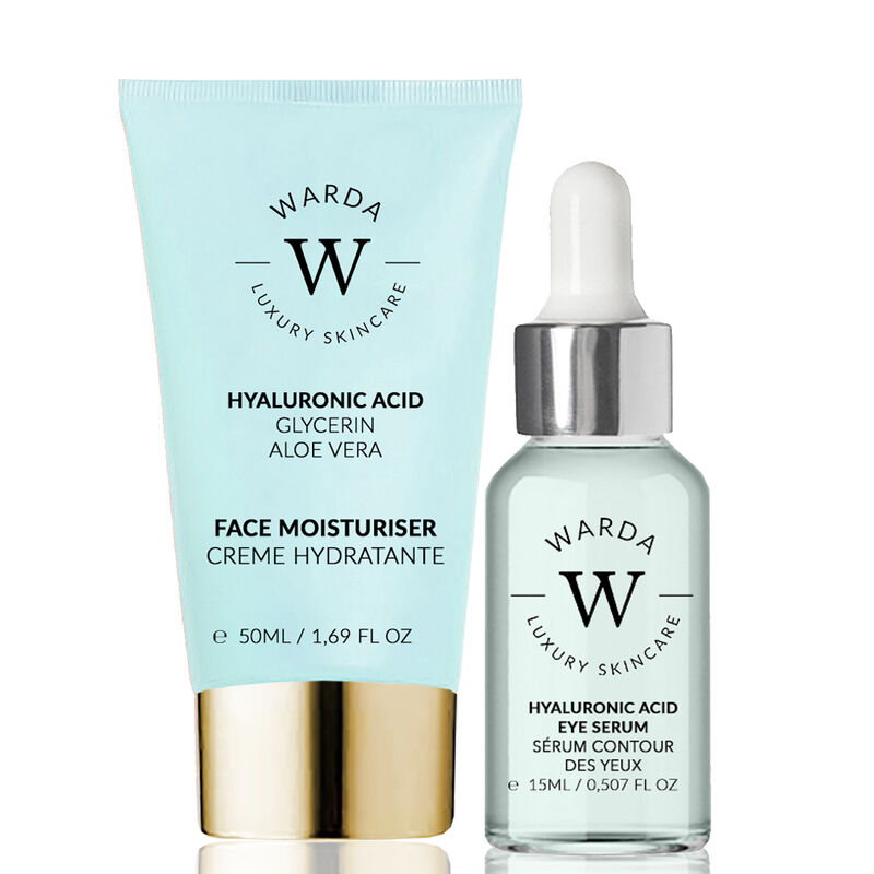 erthskin london skin hydration boost hyaluronic acid moisturiser 50ml + skin hydration boost hyaluronic acid eye serum 15ml