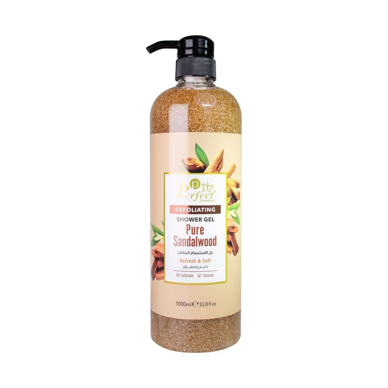 perfect cosmetics exfoliating pure sandalwood shower gel