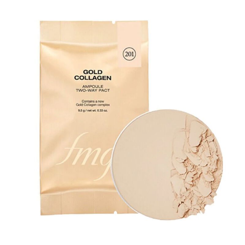 the face shop gold collagen ampoule twoway pact 201 refill