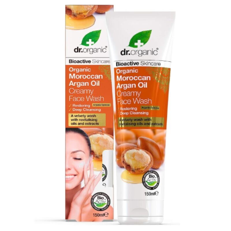 dr. organic moroccan argan oil creamy face wash