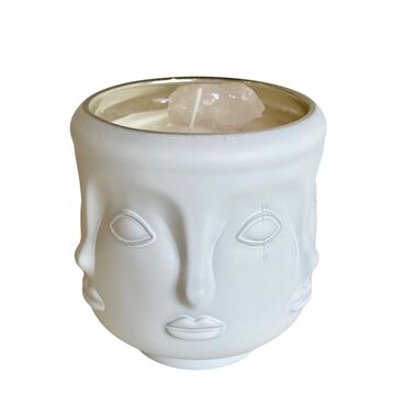 faces scented visage candle with crystal
