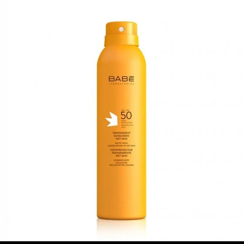 babe laboratories spf50  sun transparent sunscreen wet skin