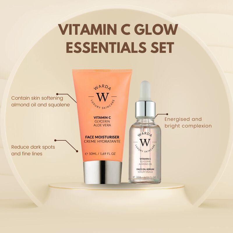 erthskin london skin glow boost vitamin c moisturiser 50ml + vitamin c glow boost oilserum 30ml