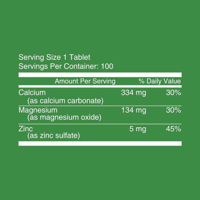 nutritionl calcium magnesium & zinc tablets