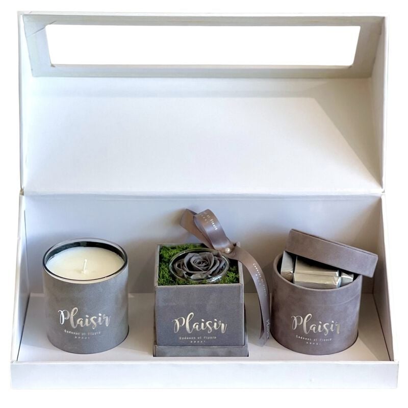 Trio Box - Single Infinity, Chocolates, Candle