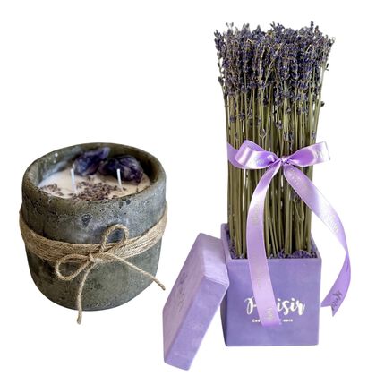 Giftset - Lavender Velvet And Rustic Candle