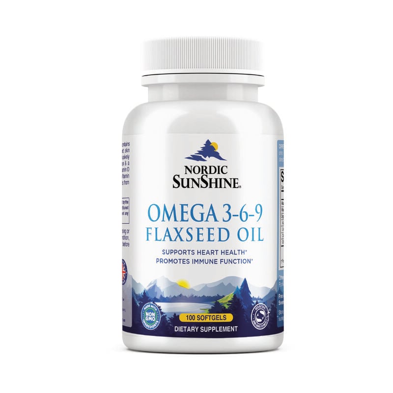 Omega 3-6-9 Flaxseed Oil Ala-rich Plant-based Formula With Vitamin D & E
