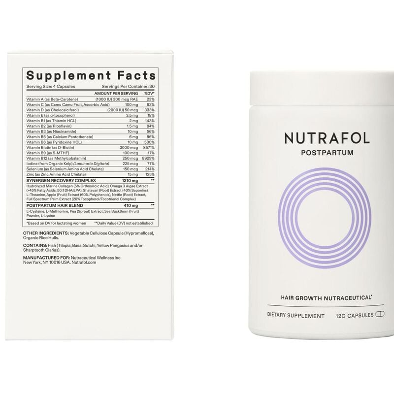 Postpartum Hair Growth Nutraceutical -120 Capsules