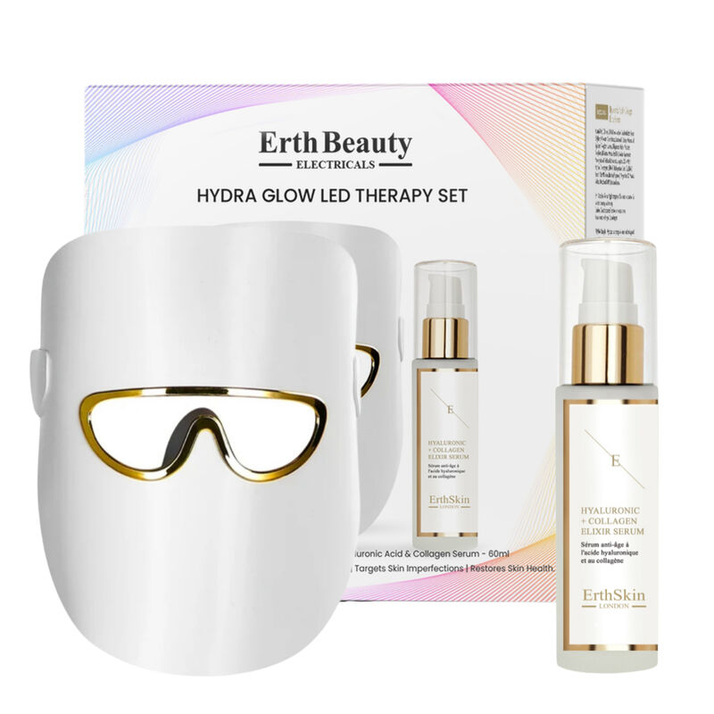 Hydra Glow Led Therapy Set ( Led Light Therapy Mask White With Ha Serum )