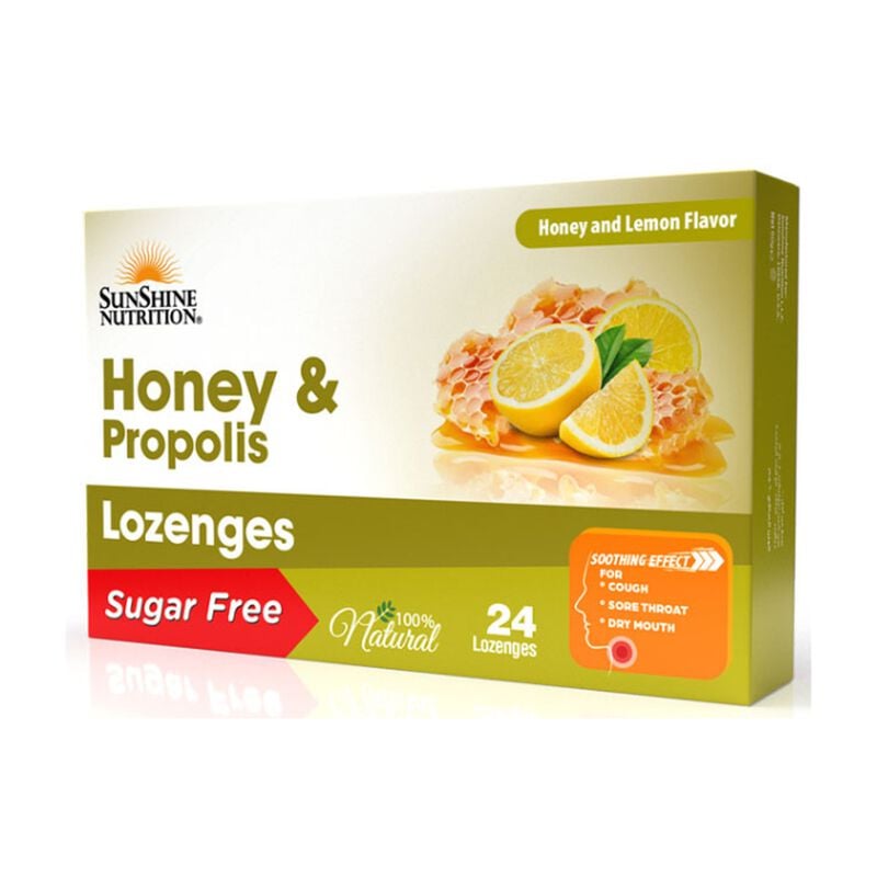 Nutrition Honey & Propolis Sugar Free Lozenges Honey Lemon