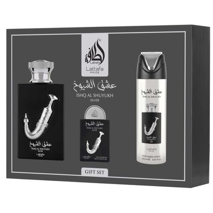 Gift Set Ishq Al Shuyukh Silver -3pc