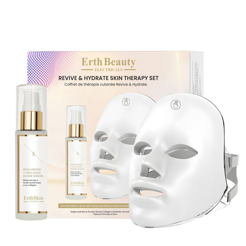 Revive & Hydrate Skin Therapy Set (skin Retreat & Renew Light Therapy Face Mask + Ha Serum 60ml)