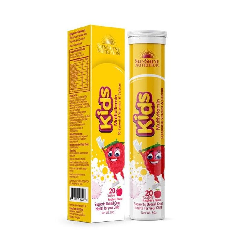 Nutrition Kids Multivitamin Raspberry Flavor Effervescent Tablets