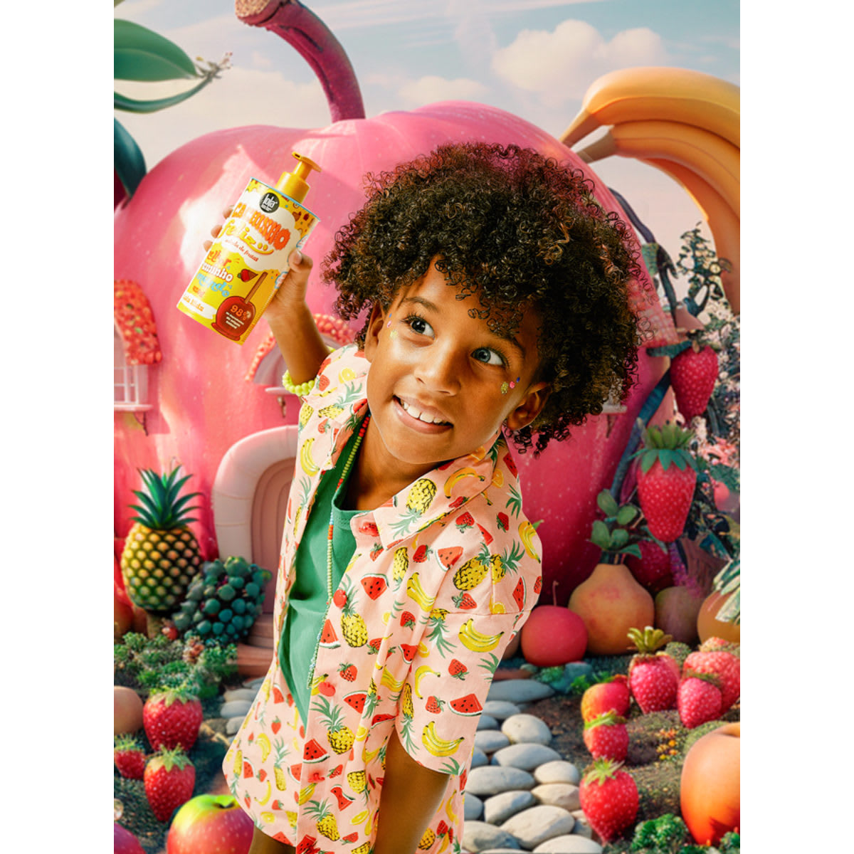 Cachinho Feliz Curl Styling Cream For Kids - Fruit Salad