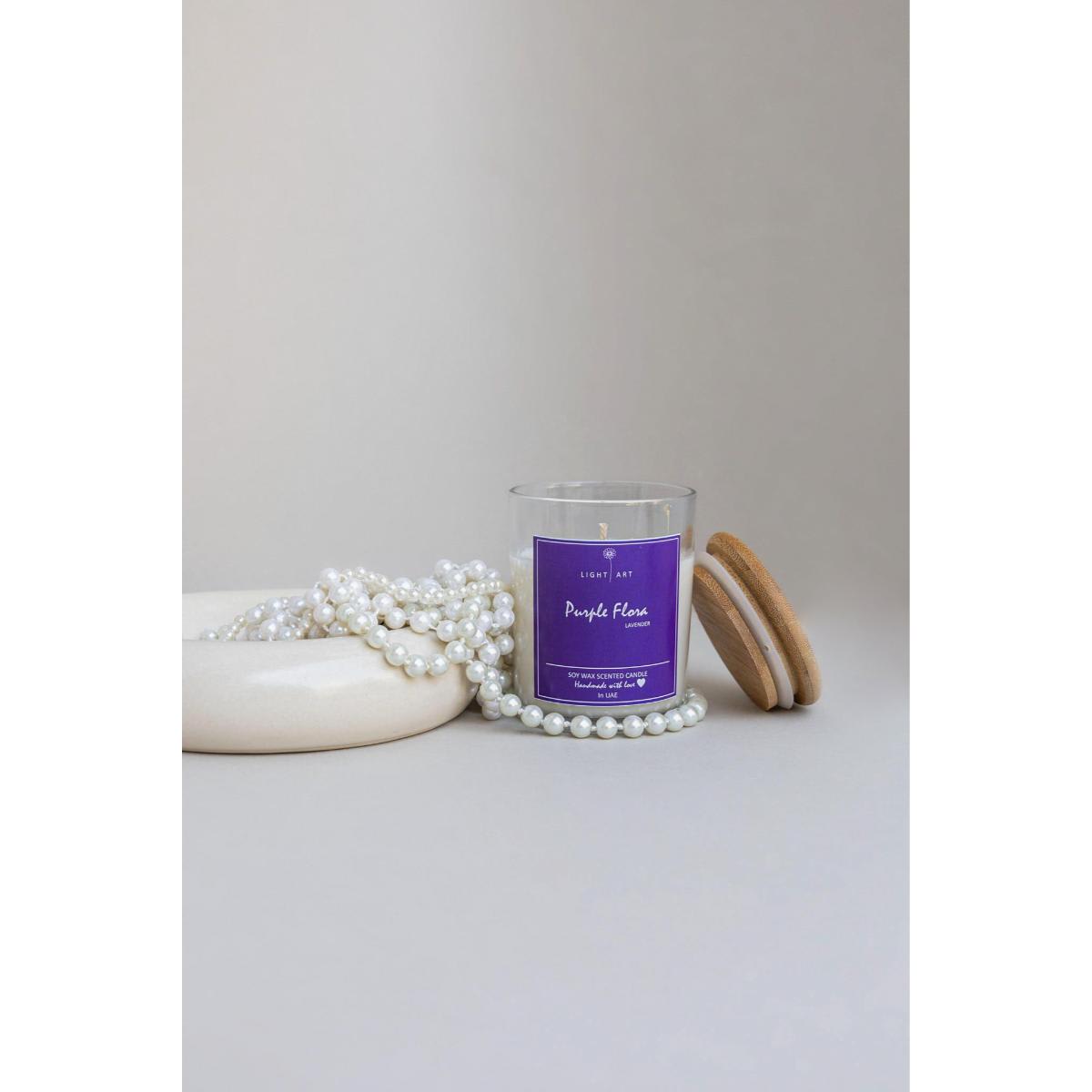 Purple Flora Scented Candle Jar