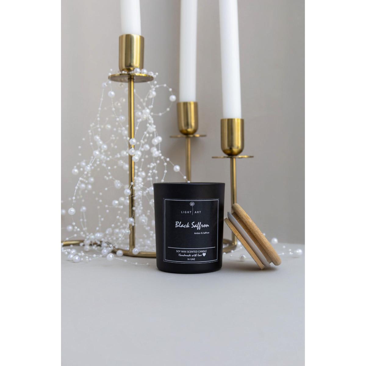Black Saffron Scented Candle Jar