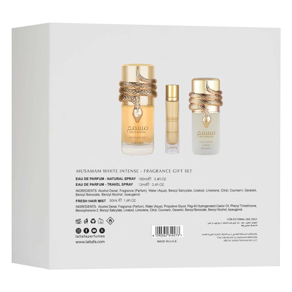 Musamam White Intense And Hairmist Lattafa Gift Set