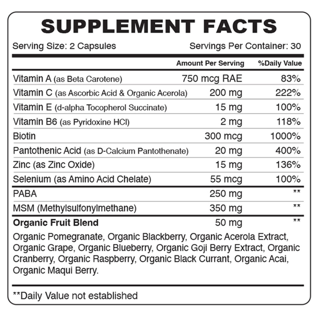 Hair, Skin & Nails, Biotin, Vitamins And Antioxidants For Healthy Growth