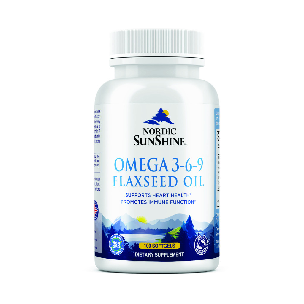 Omega 3-6-9 Flaxseed Oil Ala-rich Plant-based Formula With Vitamin D & E