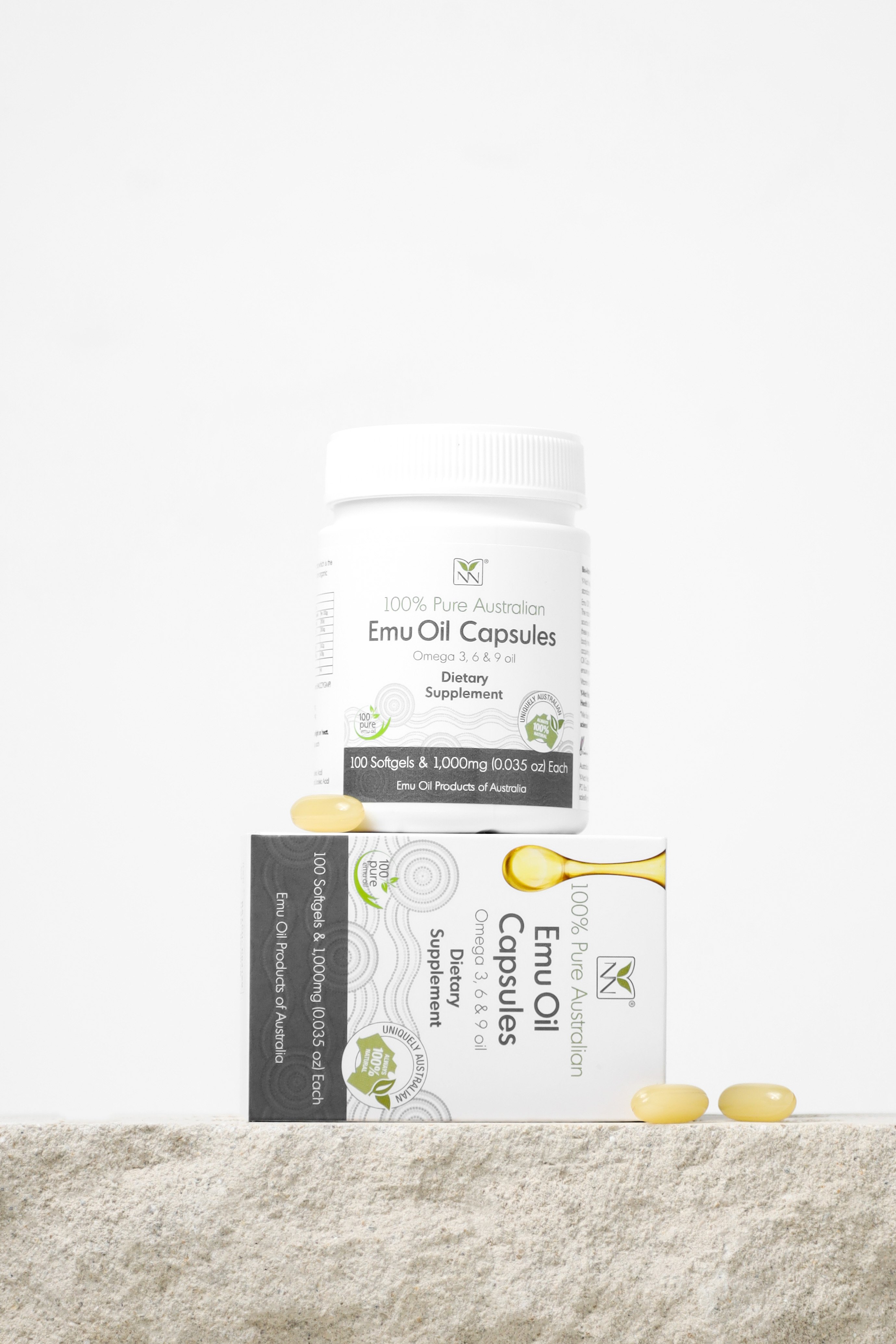 Pure Emu Oil Capsules With Omega 3‑6‑9, Vitamin K2 & Cla