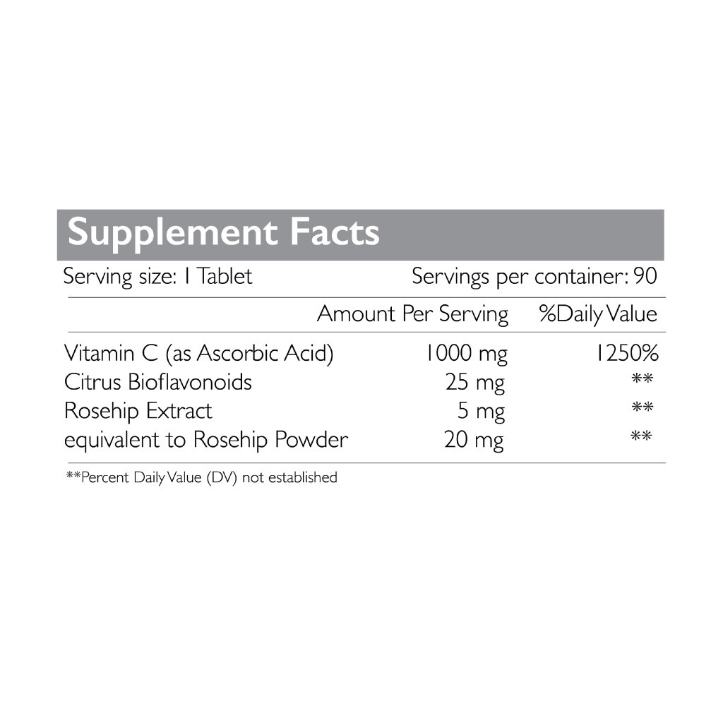 Vitamin C 1000mg With Rose Hips & Bioflavonoids