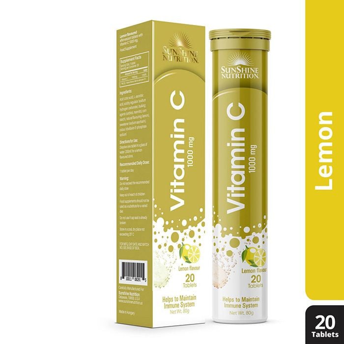Nutrition Vitamin C 1000 Mg Effervescent Tablets Lemon