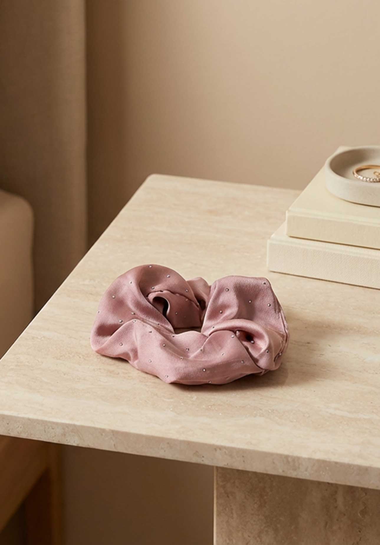 Satin Crystal Scrunchies