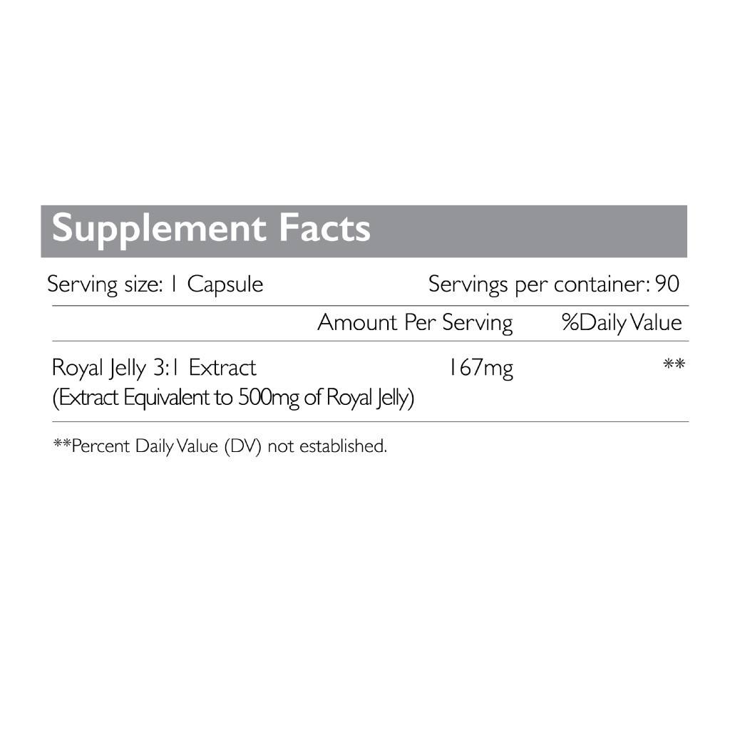 Royal Jelly 500mg, Immune Support, Energy & Nutritional Wellness Supplement