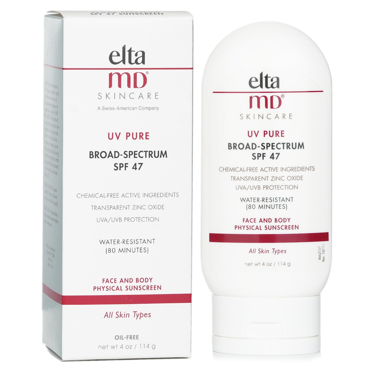 Uv Pure Water-resistant Face & Body Physical Sunscreen Spf 47