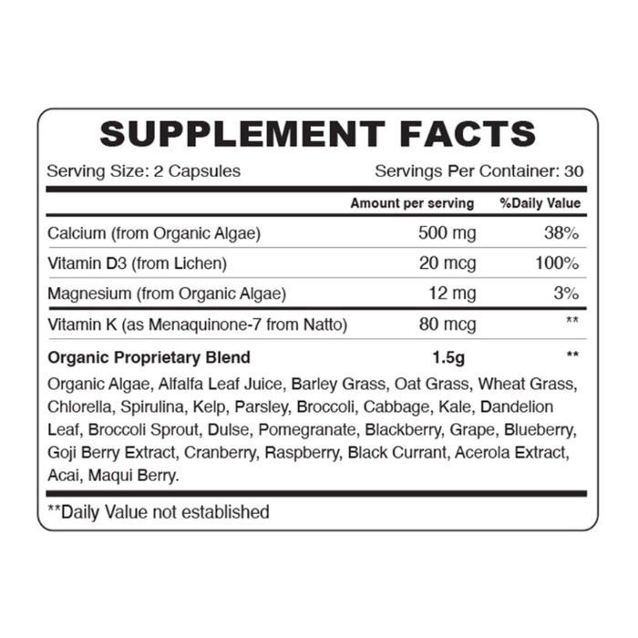 Plant Based Calcium, Red Marine Algae, Bone, Joint, And Heart Health Support