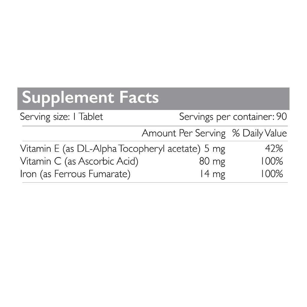 Iron 14mg With Vitamin C, Supports Red Blood Cell Formation & Enhances Iron Absorption