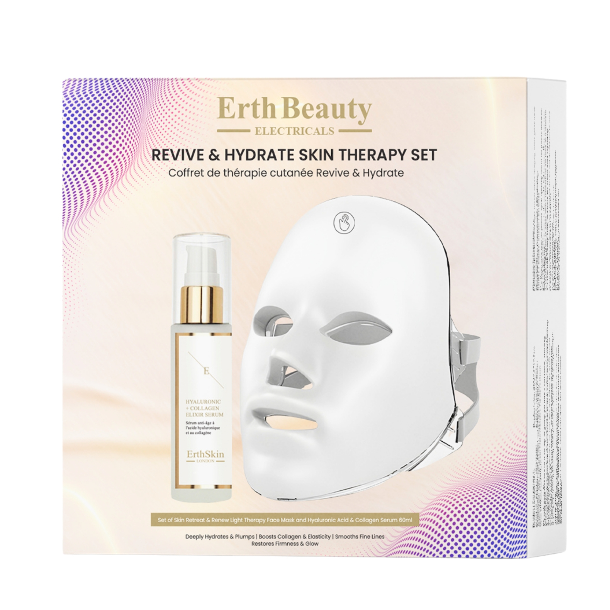 Revive & Hydrate Skin Therapy Set (skin Retreat & Renew Light Therapy Face Mask + Ha Serum 60ml)