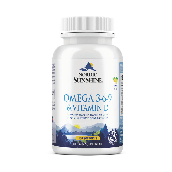 Omega 3-6-9 + Vitamin D3 Heart, Joint, Skin & Hormone Support, Lemon Flavor